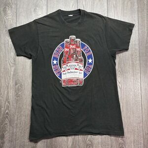 Vintage Budweiser 1990s Shirt Large Black Faded Soft 1992 This Buds For You